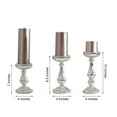 thumbnail image 3 of Efavormart Set of 3 Silver Mercury Glass Pillar Candle Holders - 7" | 8.5" | 10", 3 of 5