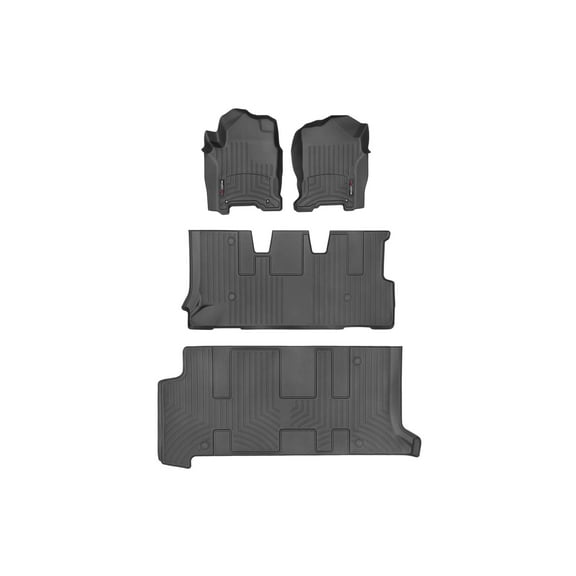 WeatherTech Custom Fit FloorLiners compatible with 2012-2019 Nissan NV Passenger - Complete Set (1st, 2nd, & 3rd Row), Black