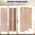 thumbnail image 4 of Room Divider,4 Panels 6FT Folding Privacy Screen Room Divider Wall Wood Mesh Hand-Woven Design Freestanding Partition Portable Wall for Home Office Bedroom (Natural), 4 of 14