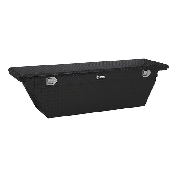 UWS EC10772 69-Inch Gloss Black Heavy-Wall Aluminum Deep Angled Truck Tool Box with Low Profile, RigidCore Lid