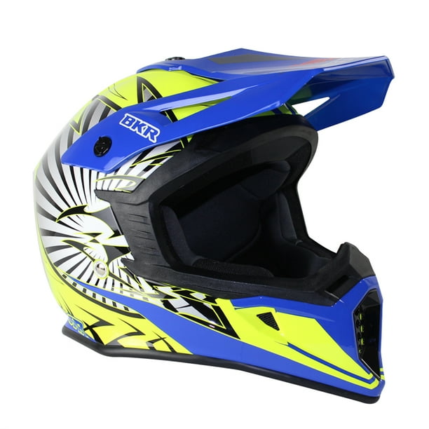 CASCO BKR CROSS ADVENTURE AMARILLO NEON AZUL NICKEL S BKR BKR CROSS ADVETURE Bodega Aurrera en linea