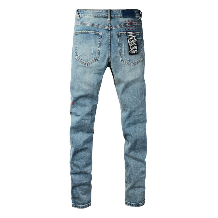 New Ksubi Jeans Men's 2025 High Quality Streetwear Slim Fit