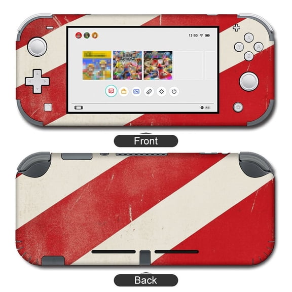 POBUDS Switch Skin | Sticker Wrap Vinyl Decal | Set Compatible with Nintendo Switch ( Switch OLED Model, Red White Strip)