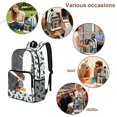 thumbnail image 5 of ZIATUBLES 17 Inch Clear Backpack, Heavy Duty Fabric & PVC Transparent Bag with Reinforced Strap, Large Capacity Dachshund Bone Stripe Print See Through Bookbag for School, Work & Travel, 5 of 7