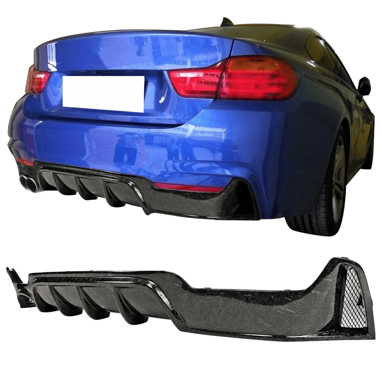 Ikon Motorsports Compatible with 14-20 BMW 428i 430i xDrive P Style CF  Forged Carbon Fiber Rear Diffuser 