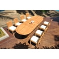 thumbnail image 5 of Grade-A Teak Dining Set: 8 Seater 9 Pc: 118" Double Extension Mas Oval Trestle Leg Table And 8 Lagos Armless Chairs Outdoor WholesaleTeak #WMLG42, 5 of 5