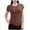 Coffee, variant on SROBPTY Womens Summer Casual Solid Short Sleeve Stretch T Shirt Crew Neck Basic Tops