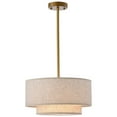 thumbnail image 2 of Warehouse of Tiffany Alena Matte Gold 3-Light Two-Tier Fabric Drum Shade Chandelier, 2 of 5