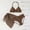 Coffee, variant on Girls Everyday Beachwear Set for Girls Bikini Swimsuit with Design Tie Straps and Matching Three Piece Summer Beachwear For 8-12 Year Olds