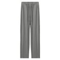 thumbnail image 5 of Zylarhe Women's Pants Women's Wide Leg Yoga Pants High Waisted Comfortable Loose Sweatpants With Pockets Casual Tie Knot Joggers, 5 of 5