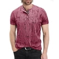 thumbnail image 1 of Hiiyo Men's Ripped Short Sleeve T Shirt, Wine, 1 of 4