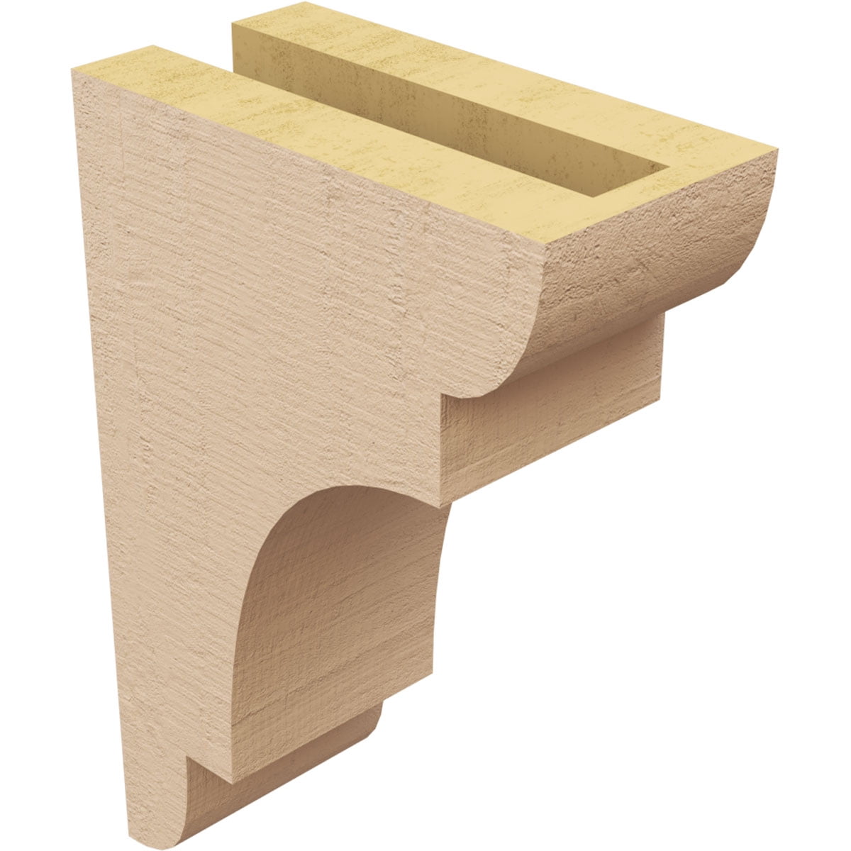 3"W x 6"D x 9"H Classic New Brighton Rough Cedar Woodgrain TimberThane Corbel, Primed Tan