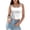 White, variant on MIXUE Tank Top for Women Summer Solid Color Square Neck Spaghetti Strap Double Lined Sleeveless Crop Sexy Camisole Vest Outwear,White,L