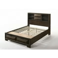 thumbnail image 2 of 91" X 63" X 53" Espresso Rubber Wood Queen Storage Bed, 2 of 2