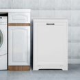 thumbnail image 2 of Armoire à Déchets Inclinable en Bois, Support de Poubelle de Cuisine, Seau de Recyclage, Armoire de Cuisine, Armoire à Déchets Cachée avec Porte Réglable en Angle, Tient dans 13 Gallons (Non Inclus), Blanc, 2 of 7