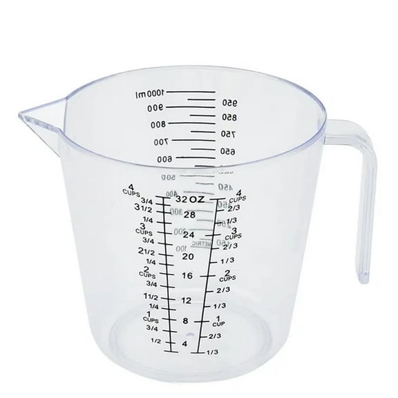 4 Cup Measuring Cup, Clear Plastic Measuring Cup for Liquids, 32 OZ Measuring Jug Graduated Liquid Cup for Baking, Cooking, Lab, Ounce Measuring Cup Kitchen Essential