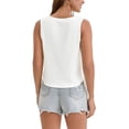 thumbnail image 3 of INSPIRE CHIC High Low Crop Tops for Women Sleeveless Athletic Yoga Workout Shirt Flowy Tank Tops Loose Fit Basic Tees M White, 3 of 5