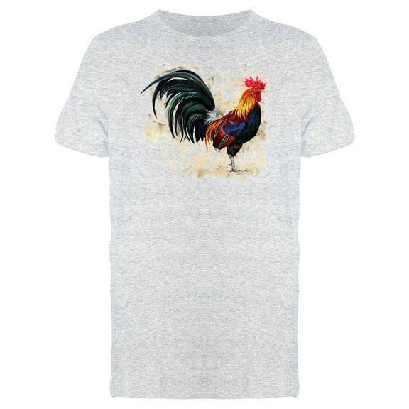 Grunge Rooster In Watercolor Tee Men's -Image by Shutterstock