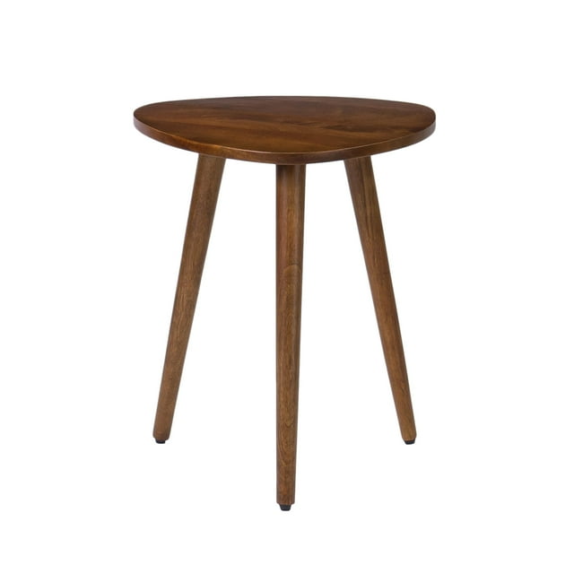Mesa auxiliar MH London Tri Pin Tora hecha a mano en madera de mango, 45 x 45 x 46 cm