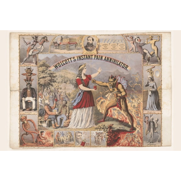 Print: Wolcott's Instant Pain Annihilator, 1867