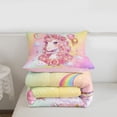 thumbnail image 5 of Erosebridal Cute Unicorn Girls Queen Comforter Set,Romantic Pink Rose Blossom Flower Bedding Comforter Set For Kids,Reversible Pink 3pcs, 5 of 7