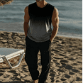 thumbnail image 6 of Yutk Sleeveless Beach Shirts for Men Summer Men's Gradient Color Printed Vests Casual Sleeveless Round Neck T-Shirt Tank Tops Pink 3Xl, 6 of 7
