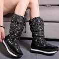 thumbnail image 3 of Xfvqtps Womens Lace up Snow Boots Chunky Sole Winter Mid Calf Boots Comfortable Warm Faux Fur Lined Casual Fashion Boots for Women Black, 3 of 9