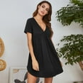 thumbnail image 3 of POINTERTECK Pyjama Décontracté Grande Taille à Manches Courtes et Service à Domicile pour Femmes Noir 2TG, 3 of 7