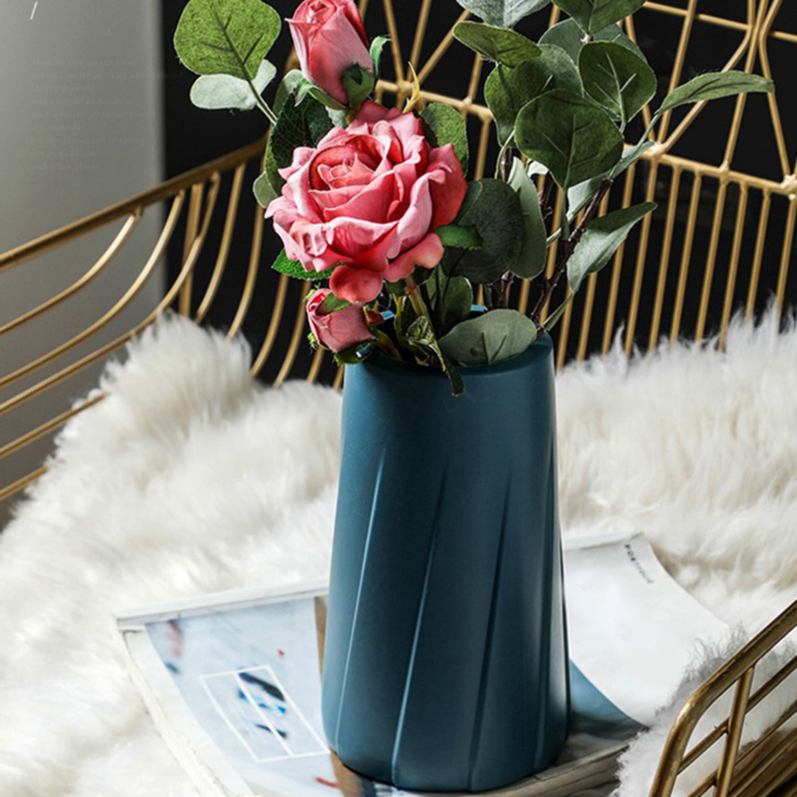 Details about   Flower Vase Decoration Plastic Flower Pot Houswarming Gift 