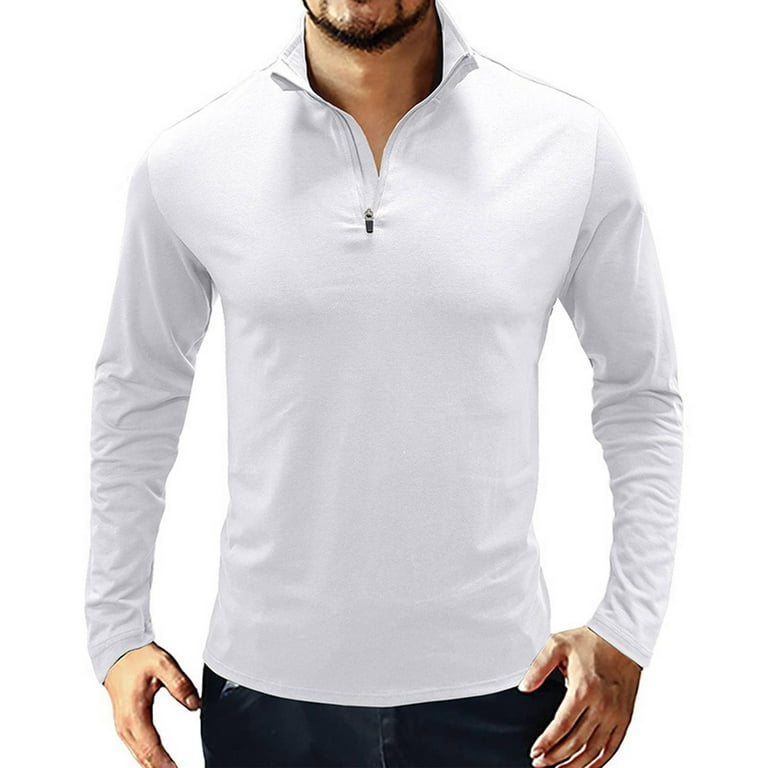 Men's long sleeve store pullover shirts with collar