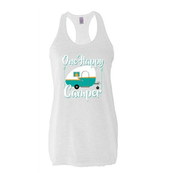 Women's Racerback Tank Top - ONE HAPPY CAMPER