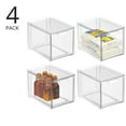 thumbnail image 2 of Mdesign Plastic Pantry Organization And Storage Bin W/Pull Out Drawer - Slim Stackable Kitchen Supplies Storage Container For Organizing Cabinet Fridge Freezer - Lumiere Collection - 4 Pack - Clear, 2 of 4