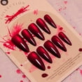 thumbnail image 6 of Red Press On Nails,Press On Nail,Red Vampire Cat Eye Press on Nails Long Stiletto Acrylic Nails Press Ons Holographic Artificial False Fake Nails With Glue on Nails Glitter(Glue), 6 of 9