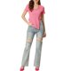 thumbnail image 2 of Top corto asimétrico INSPIRE CHIC para mujeres, camiseta de manga corta con escote cuadrado rosa XL, 2 of 5