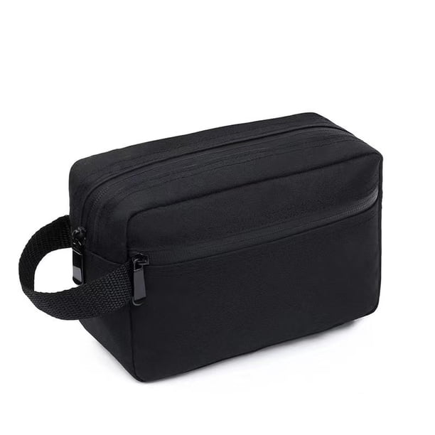 Bolsa de afeitado resistente al agua para accesorios de tocador, bolsas de almacenamiento plegables con divisor y asa para cosméticos, brochas y herramientas