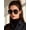 Black Frame Black Gray Film, variant on Women's Retro Square Double-Bridge Glasses, Fashion High-End Street Style Eyewear