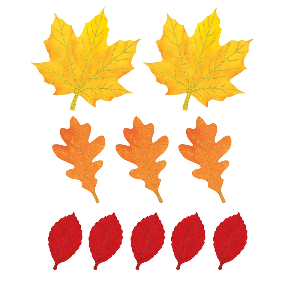 Autumn Leaves Mini Glitter Cutouts 10c - Walmart.com