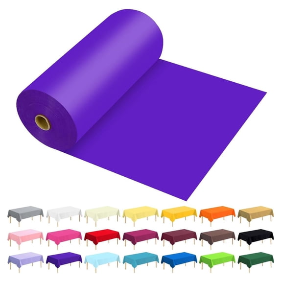 Plastic Table Cover Roll Premium Disposable Plastic Tablecloth for All Type/Shape Tables