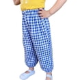 thumbnail image 2 of CPNG Girls Boys Summer Thin Retro Plaid Pants Loose Casual Pants Baggy Anti-Mosquito Elastic High Waist Sweatpants(Blue,12-18 Months), 2 of 5