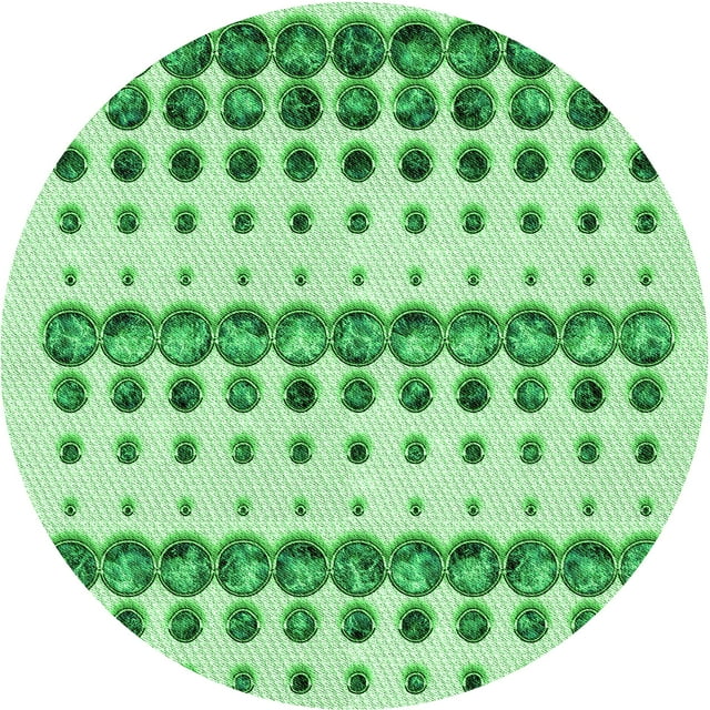 Ahgly Tapis Rond Lavable en Machine Intérieur Transitionnel Vert, 3 Pieds Rond