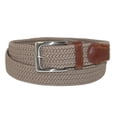thumbnail image 1 of CTM®  Elastic Braided Stretch Belt with Silver Buckle and Tan Tabs (Men's), 1 of 2