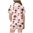 thumbnail image 4 of WEAIXIMIUNG Pyjamas pour Enfants 10-12 Filles Ensemble de Pyjamas en Denim Coloré de Noël à Manches Courtes et Shorts, 4 of 6