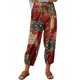 thumbnail image 1 of Pantalones de pierna ancha para mujer, estampado floral, cintura elástica, cierre con cordón, pantalones cortos con puños ceñidos, Rojo L, 1 of 6