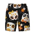 thumbnail image 4 of Lsque Mens Swim Trunks Cat Skulls and Flowers Pattern - Bathing Suit Compression Liner - Beach Swim Shorts Swimwear - (S-3XL) - Stretch Quick Dry -Large, 4 of 9