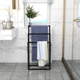 thumbnail image 2 of Metal Freestanding Towel Rack, 3 Tiers Hand Towel Holder Organizer, Storage Towel Bar Stand for Bathroom Accessories, Black, 2 of 7