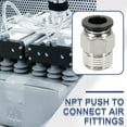 thumbnail image 7 of 2 Pcs NPT Push to Connect Air Fittings, Male Straight 10mm Tube OD x 3/8" NPT Thread Air Quick Connector, Black, 7 of 7