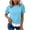 Sky Blue, variant on Posijego Womens Short Sleeve Sweatshirt Crew Neck Puff Sleeve Summer Tops Ruffled Hem Casual Pullover Shirts for Women