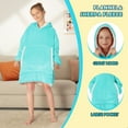 thumbnail image 3 of Wearable Blanket Hoodie for Kids, Flannel Sherpa Fleece Blanket Sweatshirt, 3 of 6
