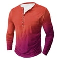 thumbnail image 3 of LODIENY Men's Henley Shirts Classic Casual Tie Dye Gradient Print Basic Workout Tee Shirts Big and Tall Regular Fit Long Sleeve Cotton Button Ombre T Shirts Multicolor#37 M, 3 of 5