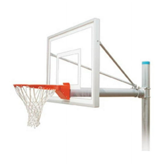 Renegade III Steel-Acrylic In Ground Fixed Height Basketball System, Sienna Orange
